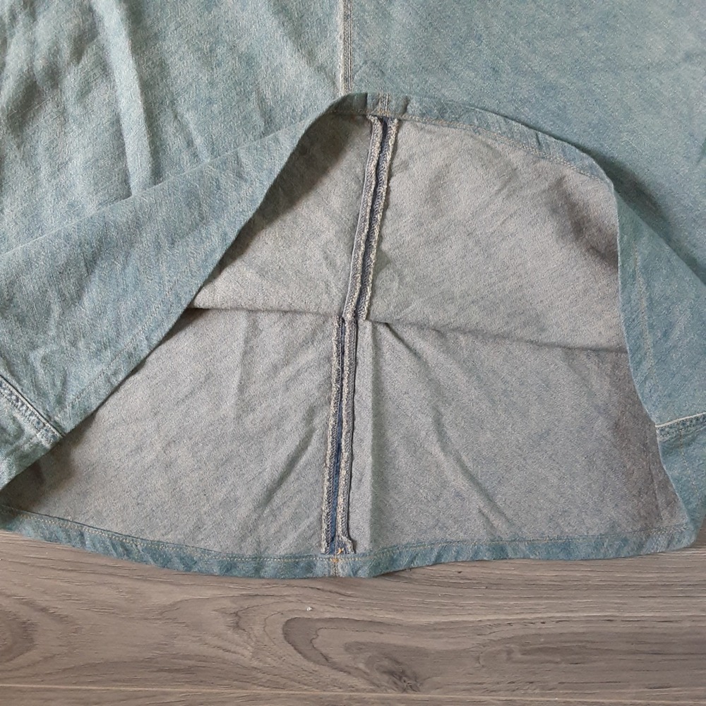 Ralph Lauren Jeans Co. Vintage 90s Sz 4 Denim Midi Skirt Leather Strap Closure - Picture 13 of 13
